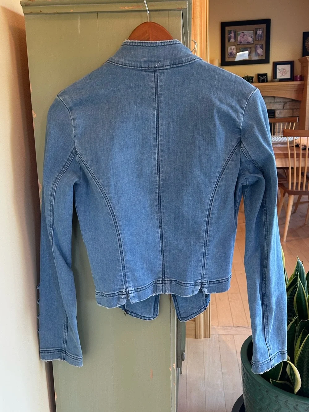 Free People Light Blue Denim Military Jacket Size XS - Picture 6 of 16